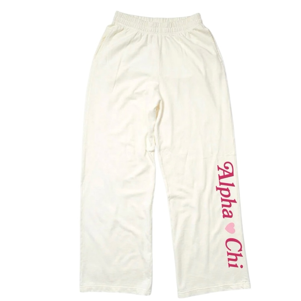 Alpha Chi Omega Sweatpants Wide Leg High Rise Lightweight M